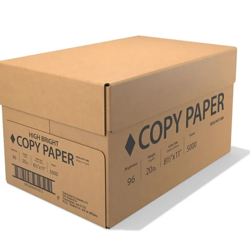 Customer Owned Copy Paper<8.5" x 11" Copy Paper, 20 lbs., White, 5000 Sheets/Carton (61980CT)