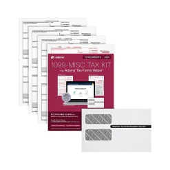 Adams Tax Forms<2024 1099-MISC Tax Form with Self-Seal Envelopes and Tax Forms Helper, 4-Part, 2-Up, Copy A, 1, B, 2, 12/Pack