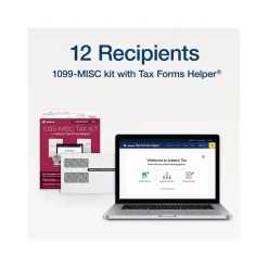 Adams Tax Forms<2024 1099-MISC Tax Form with Self-Seal Envelopes and Tax Forms Helper, 4-Part, 2-Up, Copy A, 1, B, 2, 12/Pack