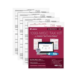 Adams Tax Forms<2024 1099-MISC Tax Form with e-files and Access to Tax Forms Helper, 4-Part, 2-Up, Copy A, 1, B, 2, 24/Pack