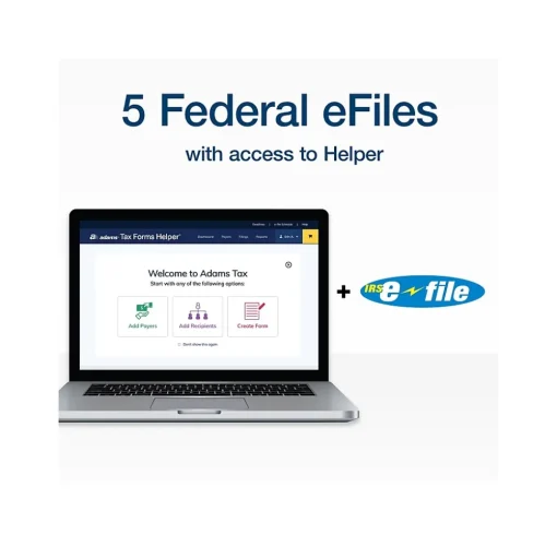 Adams Tax Forms<2024 1099-MISC Tax Form with e-files and Access to Tax Forms Helper, 4-Part, 2-Up, Copy A, 1, B, 2, 24/Pack