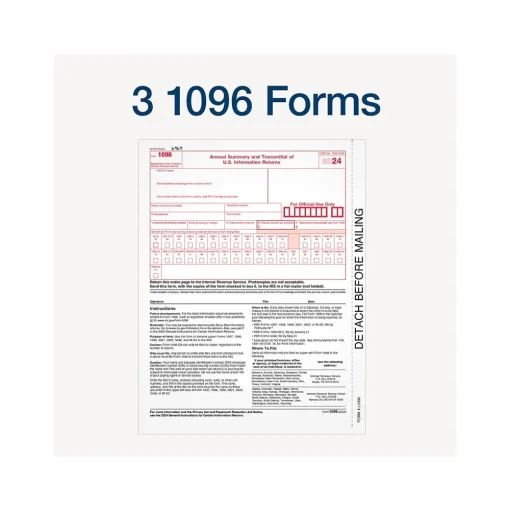 Adams Tax Forms<2024 1099-MISC Tax Form with e-files and Access to Tax Forms Helper, 4-Part, 2-Up, Copy A, 1, B, 2, 24/Pack