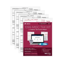 Adams Tax Forms<2024 1099-MISC Tax Form with e-files and Access to Tax Forms Helper, 4-Part, 2-Up, Copy A, 1, B, 2, 50/Pack