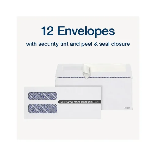 Adams Tax Forms<2024 1099-NEC Tax Form with Self-Seal Envelope, 4-Part, 3-Up, Copy A, 1, B, 2, 12/Pack (STAX512NEC-24)