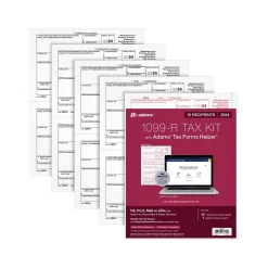 Adams Tax Forms<2024 1099-R Tax Form with Access to Tax Forms Helper, 5-Part, 2-Up, Copy A, 1, B, 2, 10/Pack (STAX5R-24)