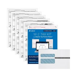 Adams Tax Forms<2024 W-2 Tax Form with Self-Seal Envelopes and Access to Tax Forms Helper, 6-Part, 2-Up, Copy A, 1, B, C, 2, D, 12/Pack