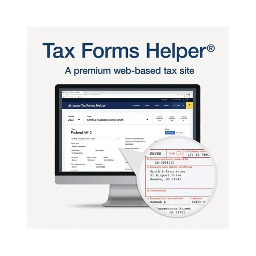 Adams Tax Forms<2024 W-2 Tax Form with Self-Seal Envelopes and Access to Tax Forms Helper, 6-Part, 2-Up, Copy A, 1, B, C, 2, D, 12/Pack