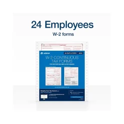 Adams Tax Forms<2024 W-2 Tax Form with W-3 Forms, 6-Part, 2-Up, Copy A, D/1, B, C, 2, 24/Pack (STAX624-24)
