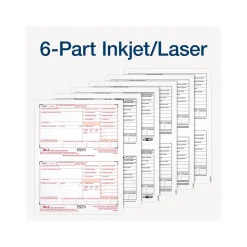 Adams Tax Forms<2024 W-2 Tax Form with W-3 Forms and Access to Tax Forms Helper, 6-Part, 2-Up, Copy A, 1, B, C, 2, D, 50/Pack