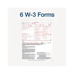 Adams Tax Forms<2024 W-2 Tax Form with W-3 Forms and Access to Tax Forms Helper, 6-Part, 2-Up, Copy A, 1, B, C, 2, D, 50/Pack