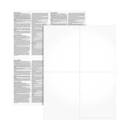 Adams Tax Forms<2024 W-2 4-up Employee Copy Blank Front with Copy B&C Backers, Laser/Inkject Tax Forms, 100 sheets/pack (LW24UPB100)