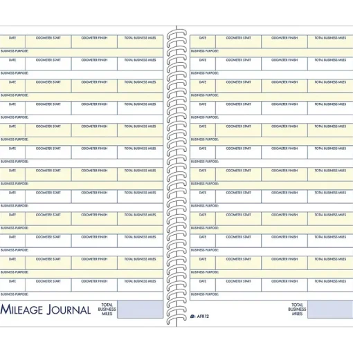 Adams Business Forms<Mileage Records, 5.25" x 8.5", 24 Sets/Book (AFR12)