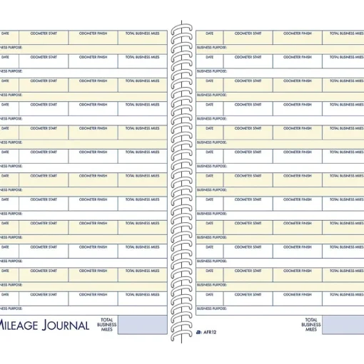 Adams Business Forms<Mileage Records, 5.25" x 8.5", 24 Sets/Book (AFR12)