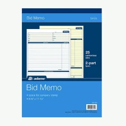 Adams Business Forms<1-Part Carbon Work Orders, 8.38"W x 11.44"L, 50 Sets/Book (D8120)