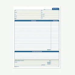 Adams Business Forms<1-Part Carbon Work Orders, 8.38"W x 11.44"L, 50 Sets/Book (D8120)
