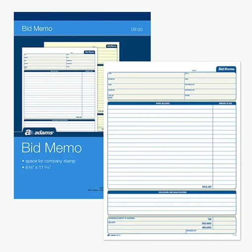 Adams Business Forms<1-Part Carbon Work Orders, 8.38"W x 11.44"L, 50 Sets/Book (D8120)