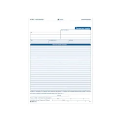 Adams Business Forms<3-Part Carbonless Contractors Invoice Forms, 8.5"W x 11.44"L, 100/Pack (ABF NC3822)
