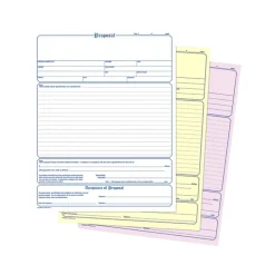 Adams Business Forms<3-Part Carbonless Contractor Proposal Forms, 8.5" x 11.44", 50 Sets/Book (NC3819)