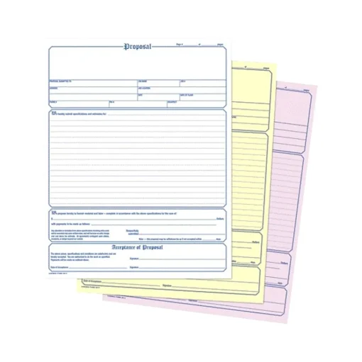 Adams Business Forms<3-Part Carbonless Contractor Proposal Forms, 8.5" x 11.44", 50 Sets/Book (NC3819)