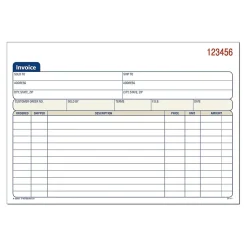 Adams Business Forms<3-Part Carbonless Invoices, 8.44"W x 5.56"L, 50 Sets/Book (TC5840)