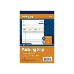 Adams Business Forms<3-Part Carbonless Packing Slips, 7.94"L x 5.56"W, 50 Sets/Book (T5082)