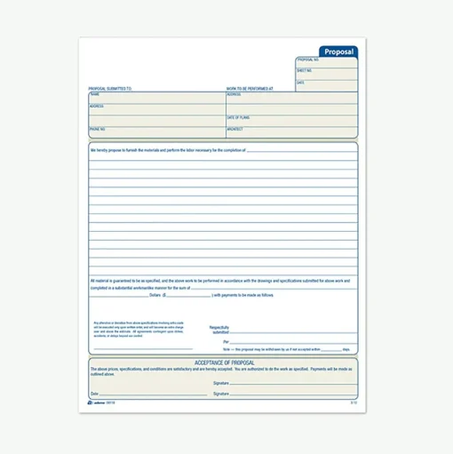 Adams Business Forms<2-part carbonless Proposal Book, 8 3/8" x 11 7/16", 25 Sets/Book (D8118)