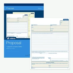 Adams Business Forms<2-part carbonless Proposal Book, 8 3/8" x 11 7/16", 25 Sets/Book (D8118)