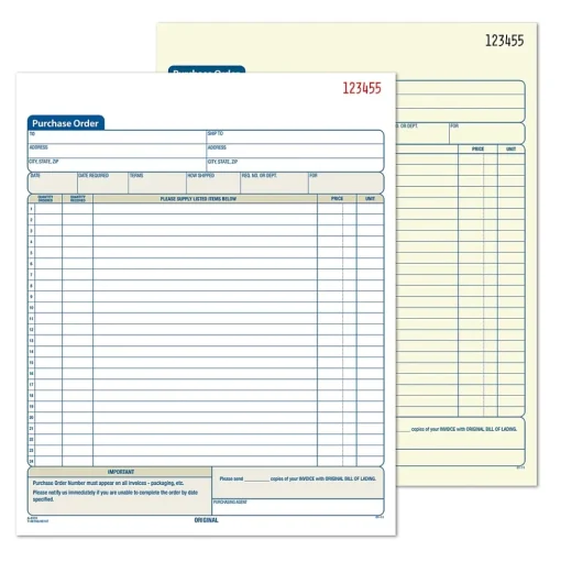 Adams Business Forms<2-Part Carbonless Purchase Order, 8 3/8" x 11 7/16", 50 Sets/Book (DC8131)