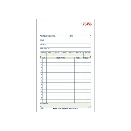 Adams Business Forms<2-Part Carbonless Sales Orders, 4.17"L x 7.2"W, 50 Sets/Book, 10/Box (DC4705-10)