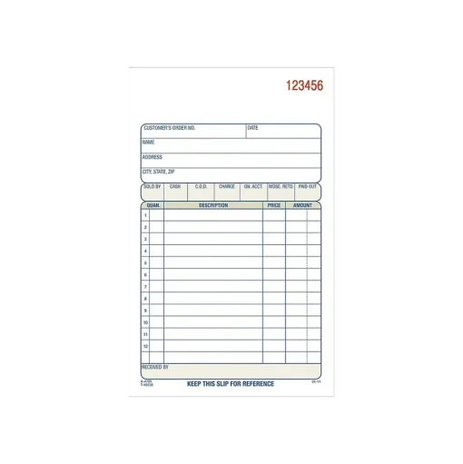Adams Business Forms<3-Part Carbonless Sales Orders, 4.19"L x 7.19"W, 50 Sets/Book, 10/Carton (TC4705-10)