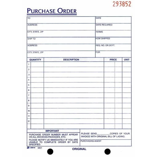 Adams Business Forms<3-Part Carbonless Work Orders, 5 9/16" x 8 7/16", 50 Sets/Book (TC5831)