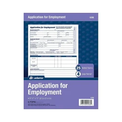 Adams Hr Forms<4-Part Employment Applications, 25/Pack (ABF 9288ABF)