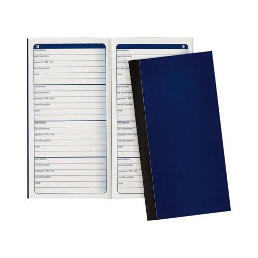 Adams Accounting & Record Journals<Password Journal, 3.25" x 6.25", 48 Pages, Navy (APJ99)