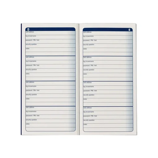 Adams Accounting & Record Journals<Password Journal, 3.25" x 6.25", 48 Pages, Navy (APJ99)