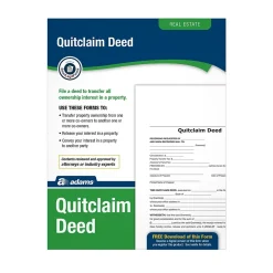 Adams Business Forms<Quitclaim Deed, Form and Instructions, 8.5" x 11", 4 Sets/Book (LF298)