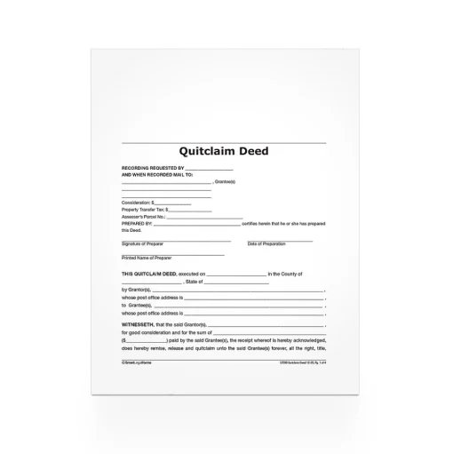 Adams Business Forms<Quitclaim Deed, Form and Instructions, 8.5" x 11", 4 Sets/Book (LF298)