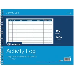Adams Accounting & Record Journals<Record Book, 8 Columns, 11" x 8.5", White, 50 Sheets/Book (S1185)