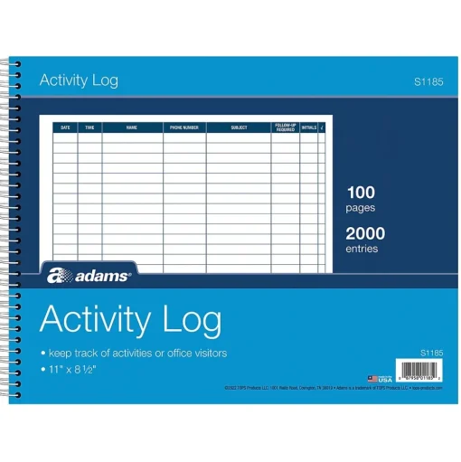 Adams Accounting & Record Journals<Record Book, 8 Columns, 11" x 8.5", White, 50 Sheets/Book (S1185)