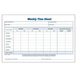 Adams Hr Forms<Time Sheets, 100/Pad, 2 Pads/Pack (ABF 9507ABF)