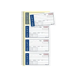 Adams Accounting & Record Journals<Write 'N Stick 2-Part Carbonless Receipts Book, 2.75" x 4.75", White, 200 Forms/Book (SC1152WS)