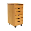 Adeptus Storage Cabinets<25.8" Solid Pine Drawer Cabinet, Medium (C0008)