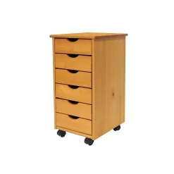 Adeptus Storage Cabinets<25.8" Solid Pine Drawer Cabinet, Medium (C0008)