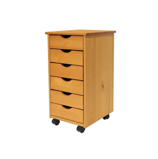 Adeptus Storage Cabinets<25.8" Solid Pine Drawer Cabinet, Medium (C0008)