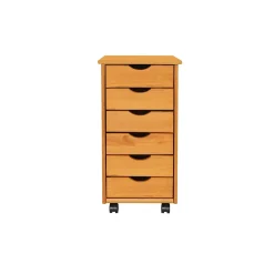 Adeptus Storage Cabinets<25.8" Solid Pine Drawer Cabinet, Medium (C0008)