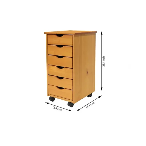 Adeptus Storage Cabinets<25.8" Solid Pine Drawer Cabinet, Medium (C0008)