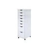 Adeptus Storage Cabinets<40.28" Solid Pine Roll Cabinet with 8 Drawers, Whitewash (76183)