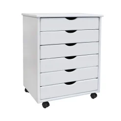 Adeptus Storage Cabinets<25.43" Wood Drawer Cabinet, Whitewash (76181)