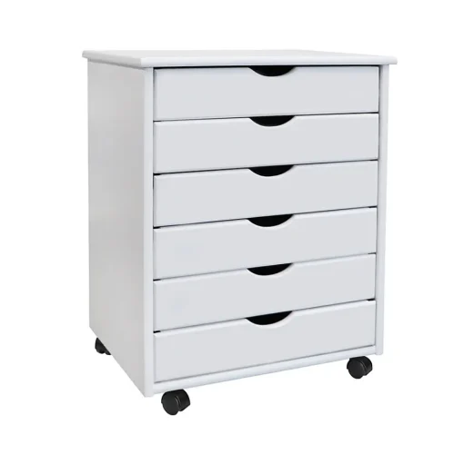 Adeptus Storage Cabinets<25.43" Wood Drawer Cabinet, Whitewash (76181)