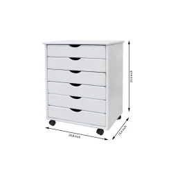 Adeptus Storage Cabinets<25.43" Wood Drawer Cabinet, Whitewash (76181)