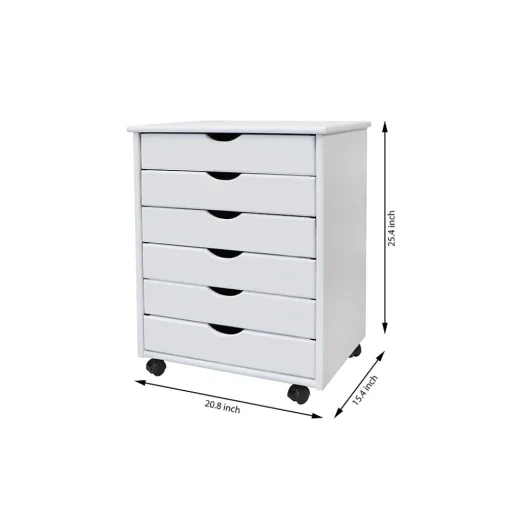 Adeptus Storage Cabinets<25.43" Wood Drawer Cabinet, Whitewash (76181)